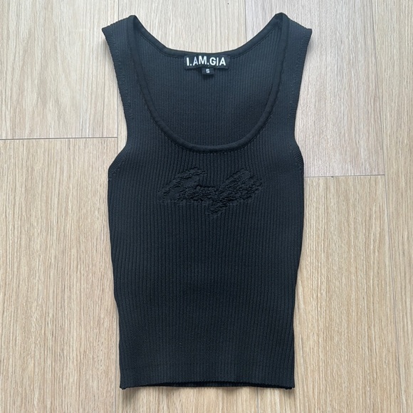 I.AM.GIA Tops - I.AM.GIA Black Fitted Ribbed Sleeveless Top